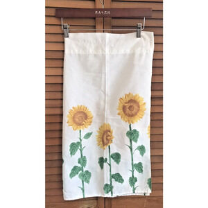 Vintage Sunflower Curtains 2 Panels size 60" X 24" Springs Brand Cheerful+bright